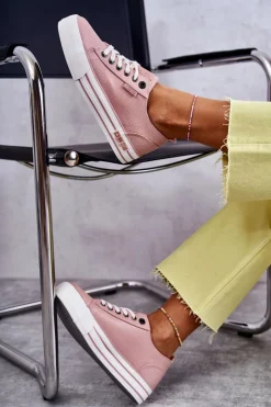 Damskie Big Star Shoes Niskie Damskie Trampki Big Star KK274016 Różowe