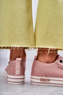 Damskie Big Star Shoes Niskie Damskie Trampki Big Star KK274016 Różowe