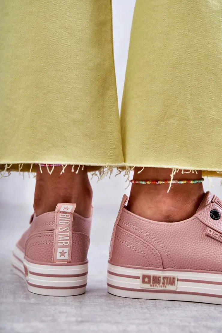 Damskie Big Star Shoes Niskie Damskie Trampki Big Star KK274016 Różowe