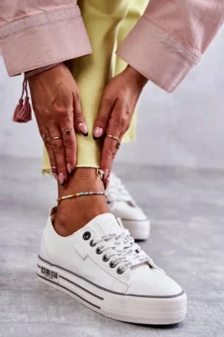 Big Star Shoes Trampki Damskie Big Star|Trampki Damskie Niskie*Niskie Damskie Trampki Big Star KK274014 Białe