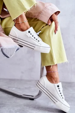 Big Star Shoes Trampki Damskie Big Star|Trampki Damskie Niskie*Niskie Damskie Trampki Big Star KK274014 Białe