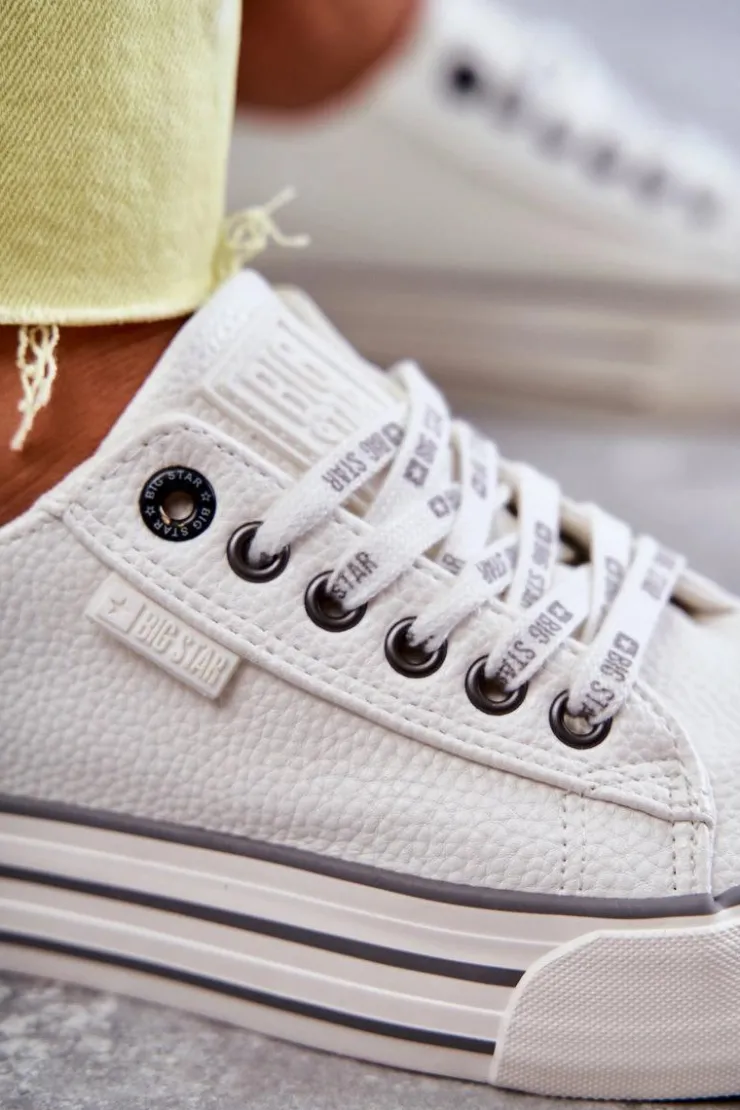 Big Star Shoes Trampki Damskie Big Star|Trampki Damskie Niskie*Niskie Damskie Trampki Big Star KK274014 Białe