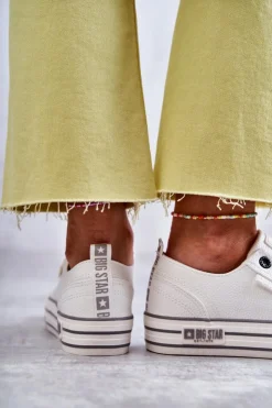 Big Star Shoes Trampki Damskie Big Star|Trampki Damskie Niskie*Niskie Damskie Trampki Big Star KK274014 Białe