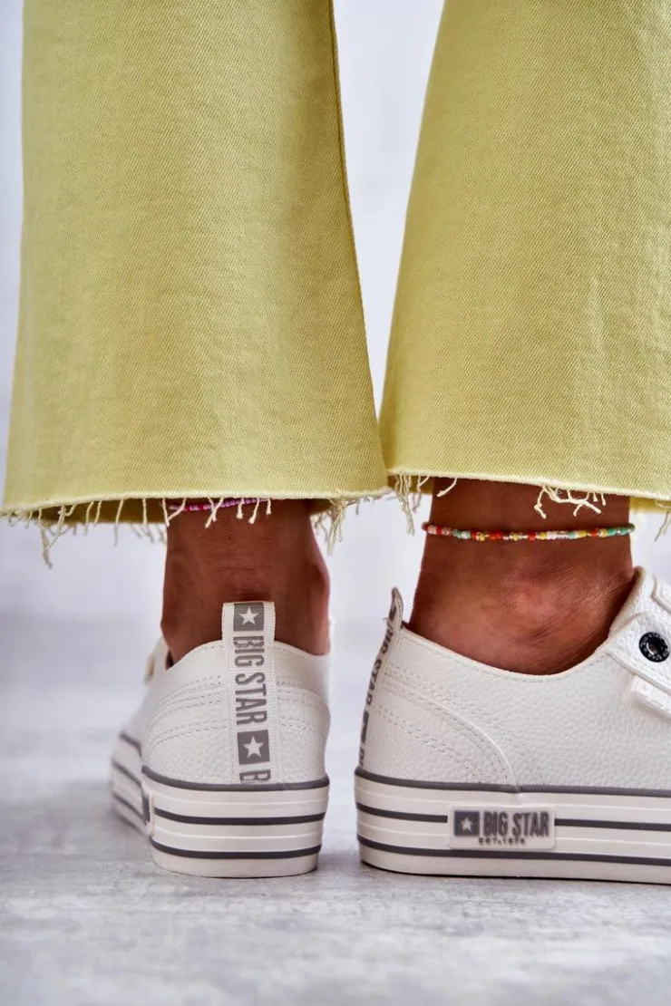 Big Star Shoes Trampki Damskie Big Star|Trampki Damskie Niskie*Niskie Damskie Trampki Big Star KK274014 Białe