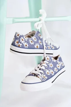 Damskie Boto Niskie Damskie Trampki W Kwiaty Niebieskie Janey