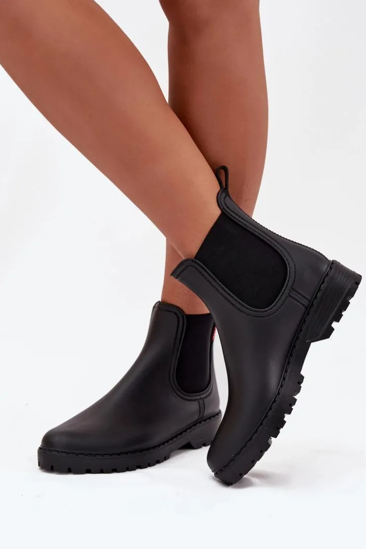 Clearance Boto Niskie Kalosze Damskie Matowe Czarne Birella Czarny