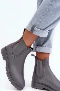 New Boto Niskie Kalosze Damskie Szare Birella