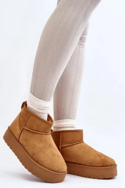 Damskie Boto Niskie Śniegowce Damskie Na Platformie Camel Kallins