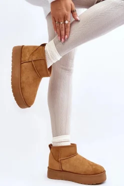 Damskie Boto Niskie Śniegowce Damskie Na Platformie Camel Kallins