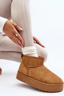 Damskie Boto Niskie Śniegowce Damskie Na Platformie Camel Kallins