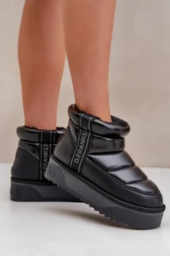 Sale D.Franklin Niskie Śniegowce Na Grubej Podeszwie DFSH371011 Czarne