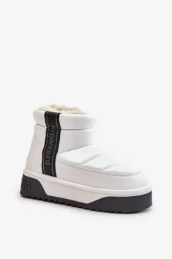 New D.Franklin Niskie Śniegowce Na Grubej Podeszwie DFSH371011 Białe