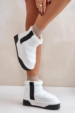 New D.Franklin Niskie Śniegowce Na Grubej Podeszwie DFSH371011 Białe