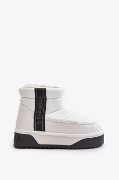 New D.Franklin Niskie Śniegowce Na Grubej Podeszwie DFSH371011 Białe