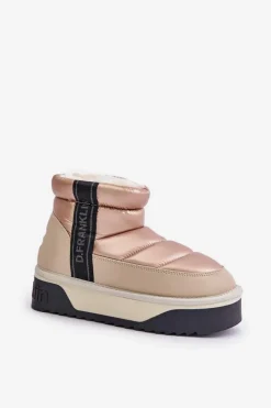 D.Franklin Śniegowce Damskie*Niskie Śniegowce Na Grubej Podeszwie DFSH371010 Beżowe Beżowy