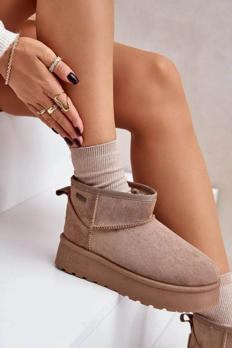 Hot Big Star Shoes Niskie Śniegowce Na Platformie Big Star OO274A100 Beżowe Beżowy