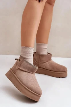 Hot Big Star Shoes Niskie Śniegowce Na Platformie Big Star OO274A100 Beżowe Beżowy