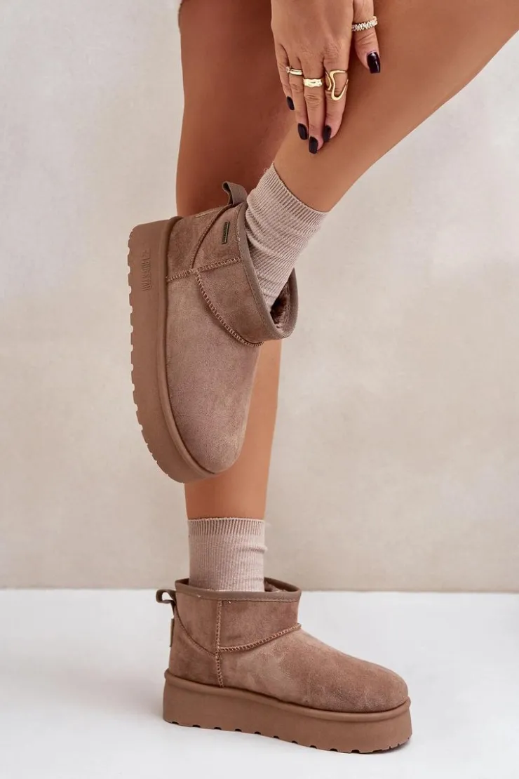 Hot Big Star Shoes Niskie Śniegowce Na Platformie Big Star OO274A100 Beżowe Beżowy