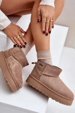 Hot Big Star Shoes Niskie Śniegowce Na Platformie Big Star OO274A100 Beżowe Beżowy