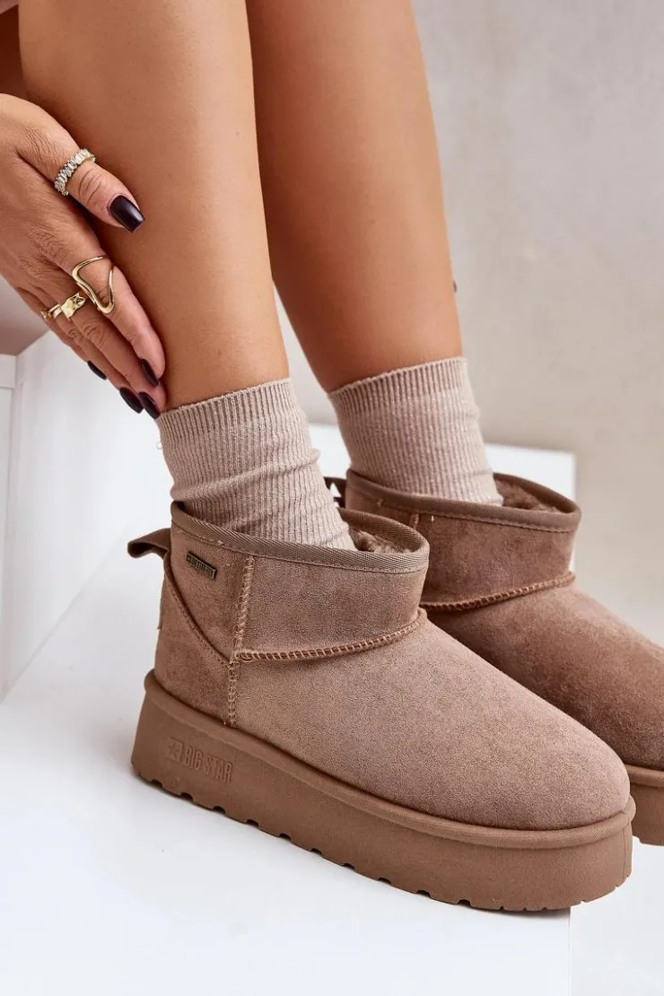 Hot Big Star Shoes Niskie Śniegowce Na Platformie Big Star OO274A100 Beżowe Beżowy