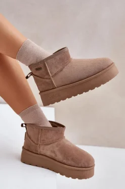 Hot Big Star Shoes Niskie Śniegowce Na Platformie Big Star OO274A100 Beżowe Beżowy