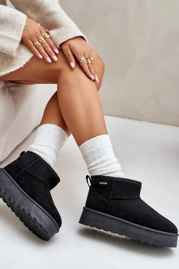 Online Big Star Shoes Niskie Śniegowce Na Platformie Big Star OO274A099 Czarne Czarny