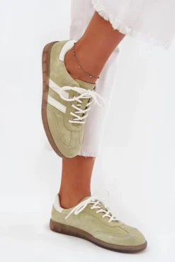 Boto Sneakersy Damskie*Niskie Skórzane Sneakersy Damskie Limonkowe Ismina