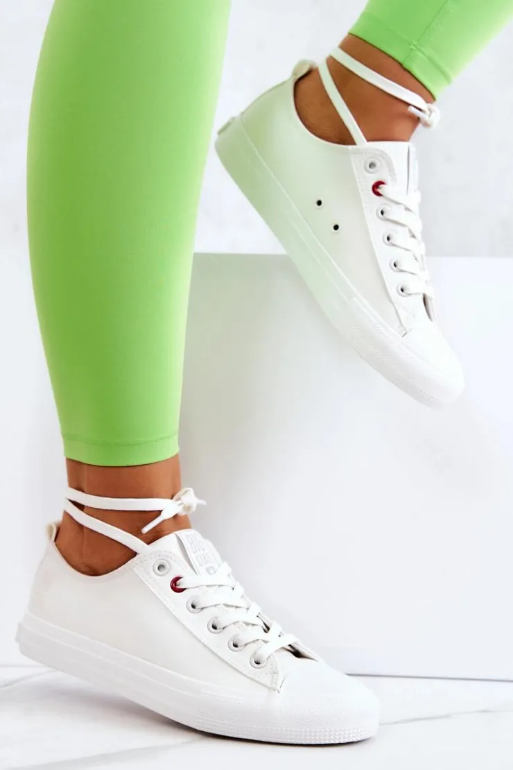 Hot Big Star Shoes Niskie Skórzane Tenisówki Big Star JJ274007 Białe Biały