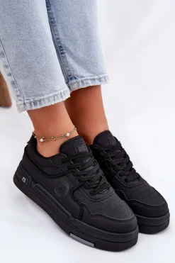 New Big Star Shoes Niskie Sneakersy Damskie Big Star RR274A311 HI-POLY SYSTEM Czarne Czarny