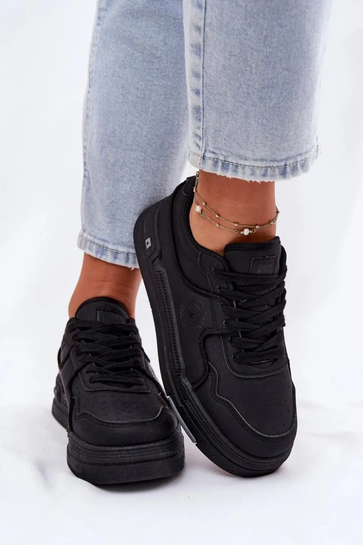 New Big Star Shoes Niskie Sneakersy Damskie Big Star RR274A311 HI-POLY SYSTEM Czarne Czarny