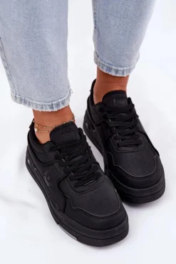 New Big Star Shoes Niskie Sneakersy Damskie Big Star RR274A311 HI-POLY SYSTEM Czarne Czarny