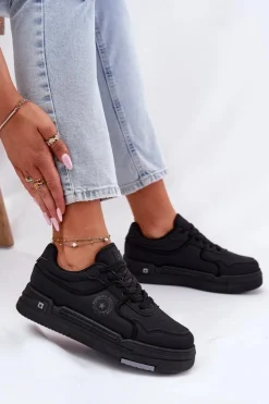 New Big Star Shoes Niskie Sneakersy Damskie Big Star RR274A311 HI-POLY SYSTEM Czarne Czarny