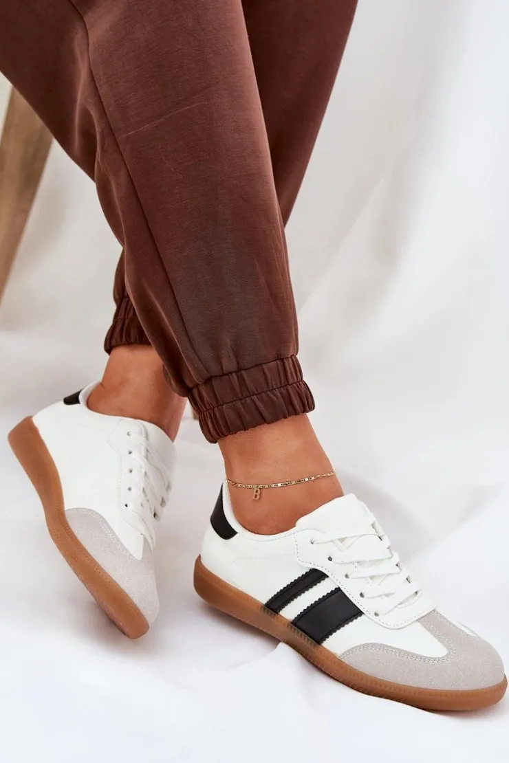 Damskie Boto Niskie Sneakersy Damskie Z Eko Skóry Białe Nonalorin