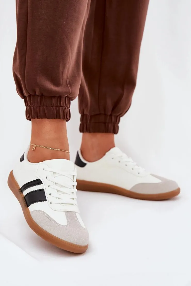 Damskie Boto Niskie Sneakersy Damskie Z Eko Skóry Białe Nonalorin