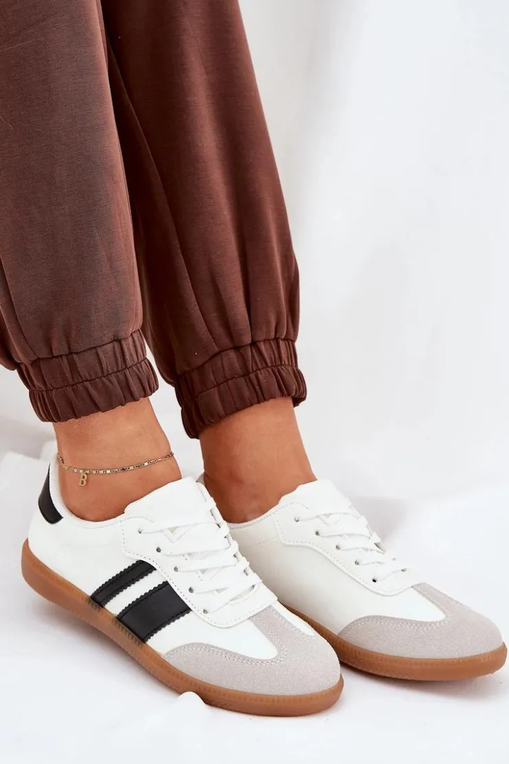 Damskie Boto Niskie Sneakersy Damskie Z Eko Skóry Białe Nonalorin