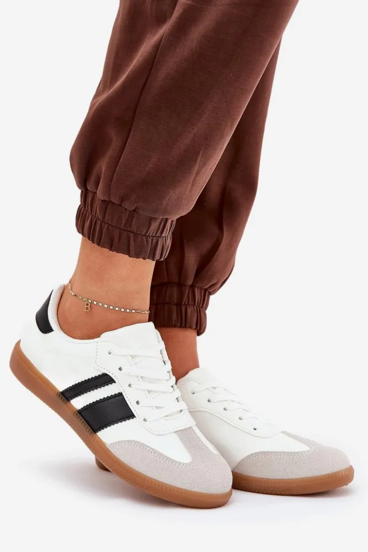 Damskie Boto Niskie Sneakersy Damskie Z Eko Skóry Białe Nonalorin