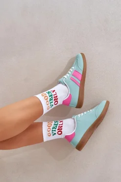 Boto Sneakersy Damskie*Niskie Sneakersy Damskie Z Eko Skóry Miętowe Nonalorin