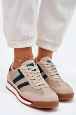 Sale Boto Niskie Sneakersy Damskie Ciemnobeżowe Rulaana