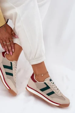 Sale Boto Niskie Sneakersy Damskie Ciemnobeżowe Rulaana