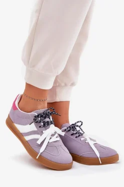 Damskie Boto Niskie Sneakersy Damskie Z Podwójnym Sznurowaniem Fioletowe Ventus