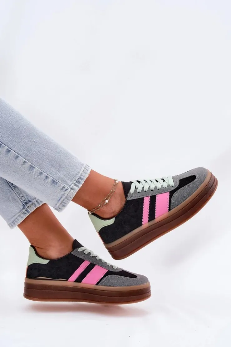 Sale Boto Niskie Sneakersy Na Platformie Czarne Ovivene