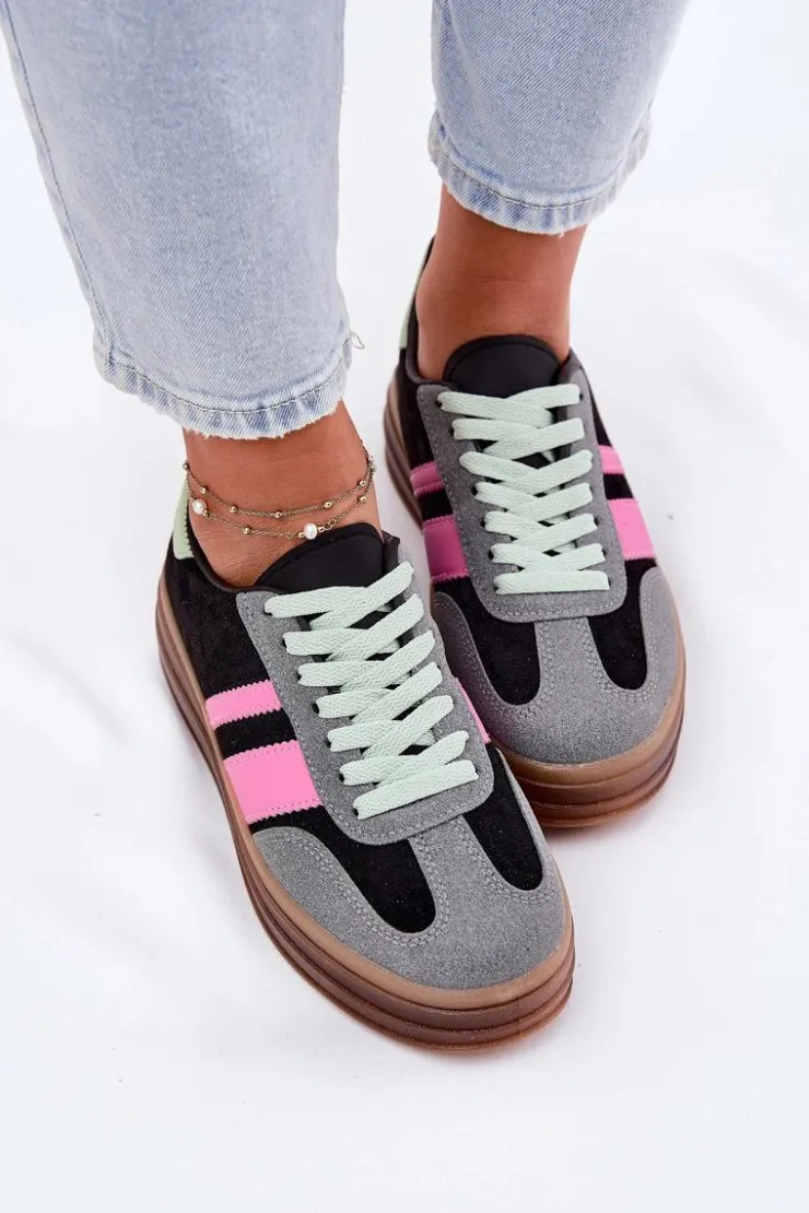 Sale Boto Niskie Sneakersy Na Platformie Czarne Ovivene