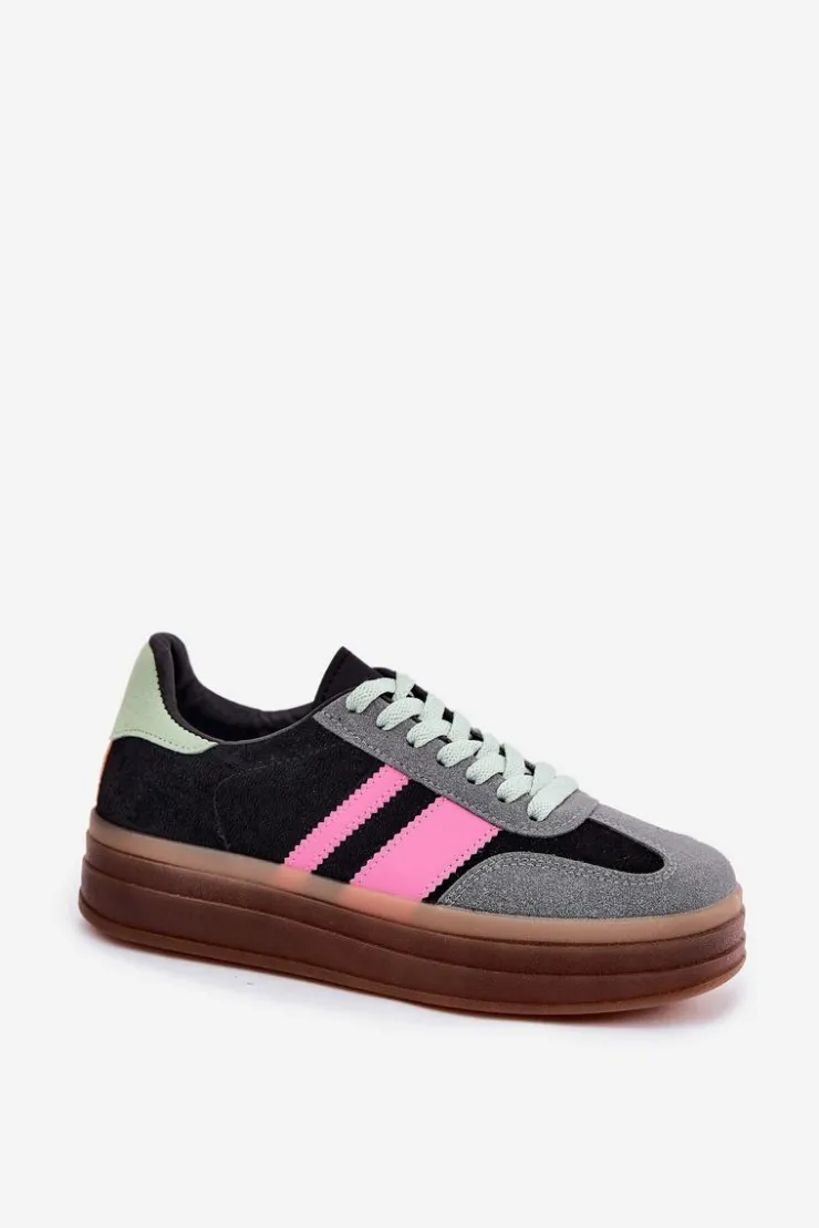 Sale Boto Niskie Sneakersy Na Platformie Czarne Ovivene