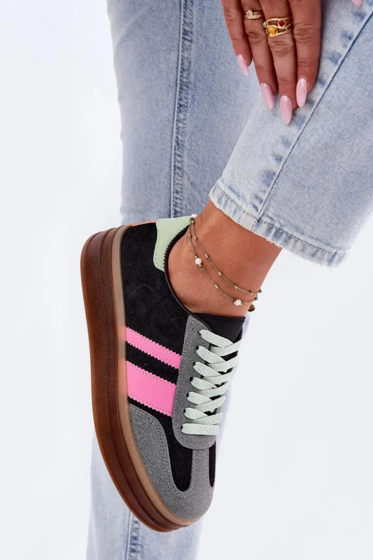 Sale Boto Niskie Sneakersy Na Platformie Czarne Ovivene