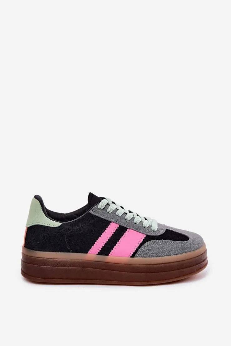 Sale Boto Niskie Sneakersy Na Platformie Czarne Ovivene