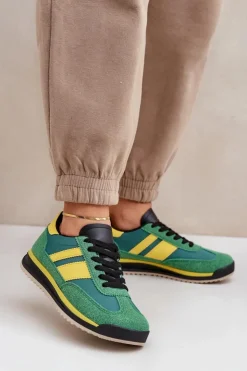 Boto Trampki Damskie Niskie|Sneakersy Damskie*Niskie Sneakersy Trampki Damskie Zielone Sellira