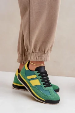 Boto Trampki Damskie Niskie|Sneakersy Damskie*Niskie Sneakersy Trampki Damskie Zielone Sellira