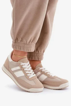 Damskie Boto Niskie Sneakersy Trampki Damskie Beżowe Sellira