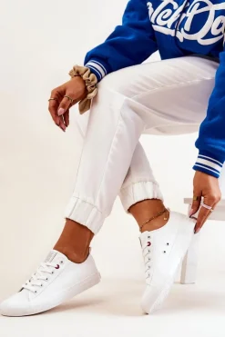 Big Star Shoes Trampki Damskie Big Star|Trampki Damskie Niskie*Niskie Tenisówki Big Star JJ274001 Białe Biały