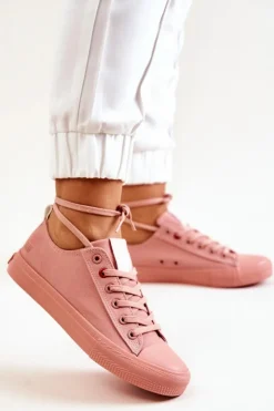 Damskie Big Star Shoes Niskie Tenisówki Big Star JJ274005 Ciemnoróżowe